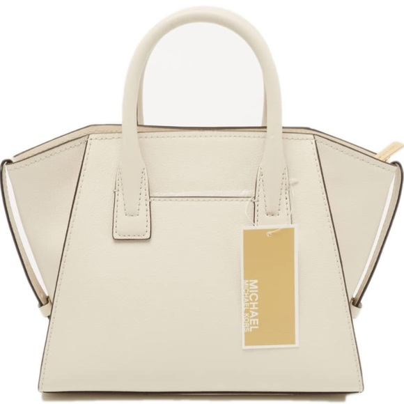MICHAEL KORS
Avril Small Leather Top-Zip Satchel
COLOR: Light Cream 
NWT - Picture 2 of 4